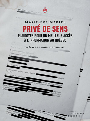 cover image of Privé de sens